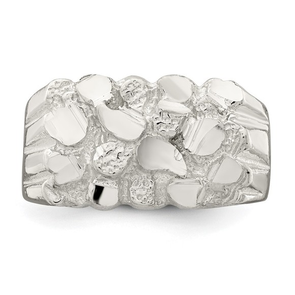 925 Sterling Silver Authentic Fine Jewelry Men's Nugget Ring